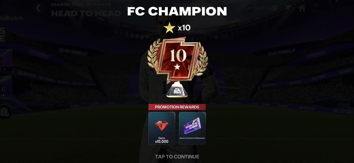 FC Champion promotion — 10 Stars reached with Premium coaching